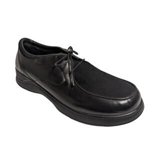 Propet Elite Walkers Black Leather Oxford Shoes Suede Top Orthopedic Comfort 9